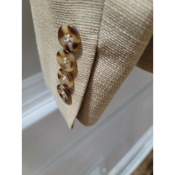 Pendleton Women's Beige Wool Single Breasted Three Buttons Fitted Blazer Size 10 - Picture 7 of 12